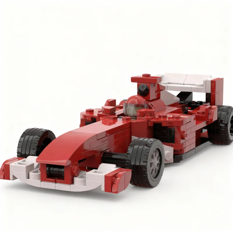 Фото 248 деталей MOC Scuderia Ferrari F2004 City Champions: Конструктор, модель для сборки, рождественский подарок, творческая идея, кирпичики для самостоятельной сборки №1