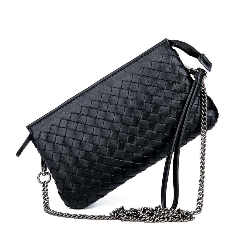 

Clutch Bags For Women Fashion Woven Sheep Skin Chain Shoulder Crossbody Bags Ladies Weave Envelope Fashion Multi Function Bag