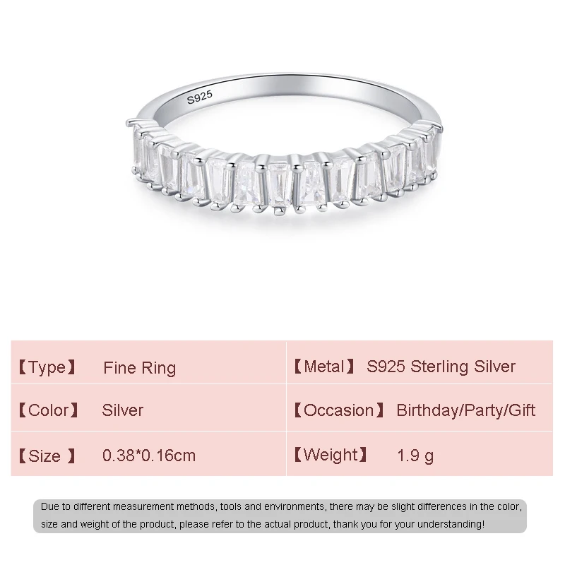 JIALY сверкающее европейское паве AAA CZ сахарный куб S925 стерлингового серебра кольцо