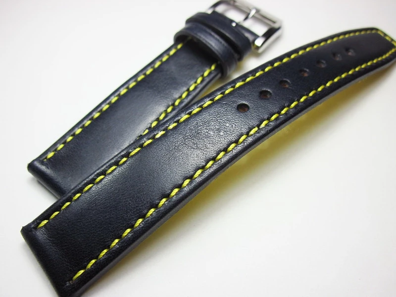 New dark blue man Belt 20 21 22mm Outdoor Sport Watch Strap Handmade Head layer cowhide Bracelets Watchband watch soft Wristband