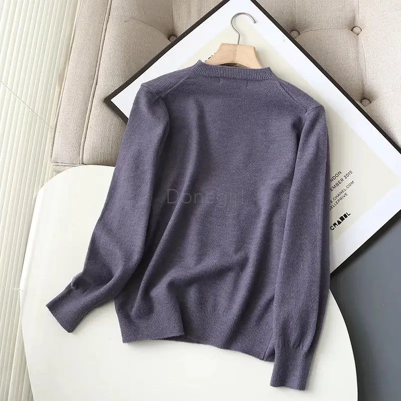 Женский однотонный базовый вязаный свитер Donegirl повседневный Универсальный