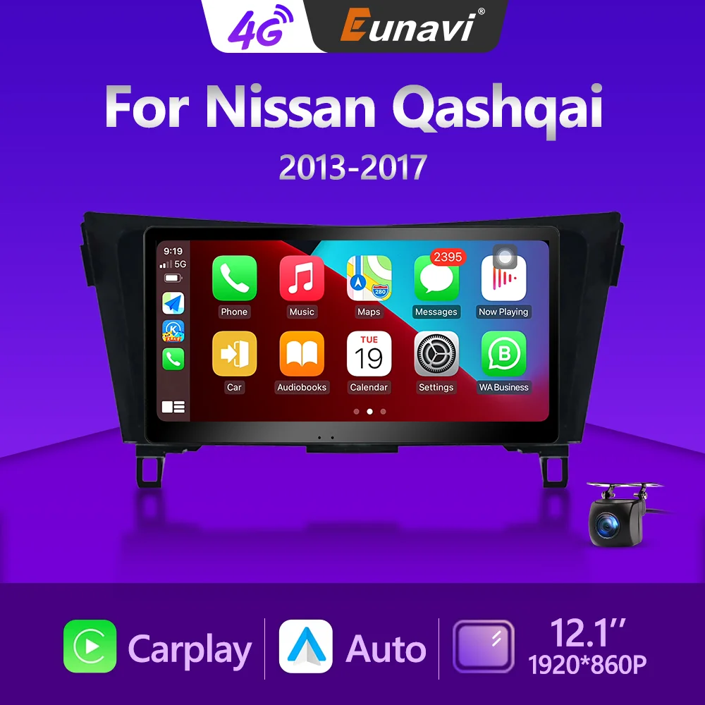 

Eunavi 2 Din Android Auto Radio For Nissan Qashqai J11 X-Trail 3 T32 2013-2017 Carplay Car Multimedia Player GPS 2din Autoradio