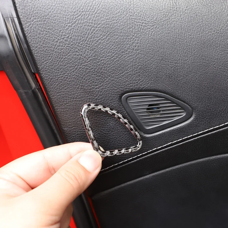 

Car Soft Carbon Fiber Door Trim Speaker Frame Sticker Cover Trim Stickers For Chevrolet Corvette C7 2014-2019