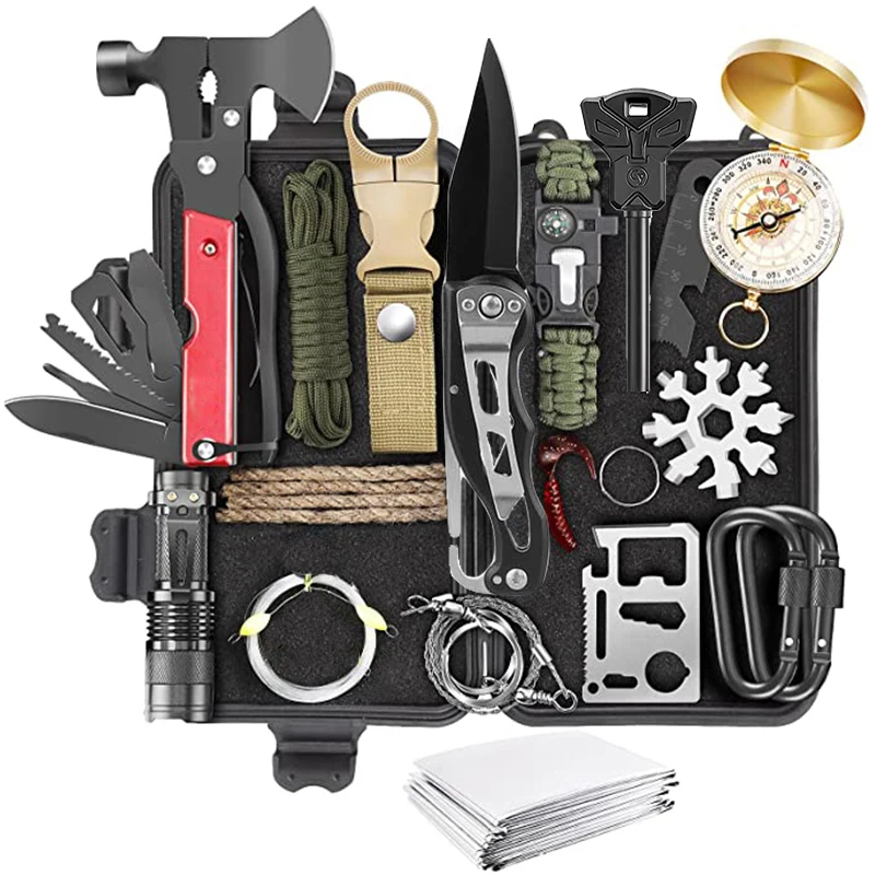 

Outdoor Survival Kit Multifunction Camping Equipment Military Self Defense First Aid SOS Wilderness Adventure Emergency Travel