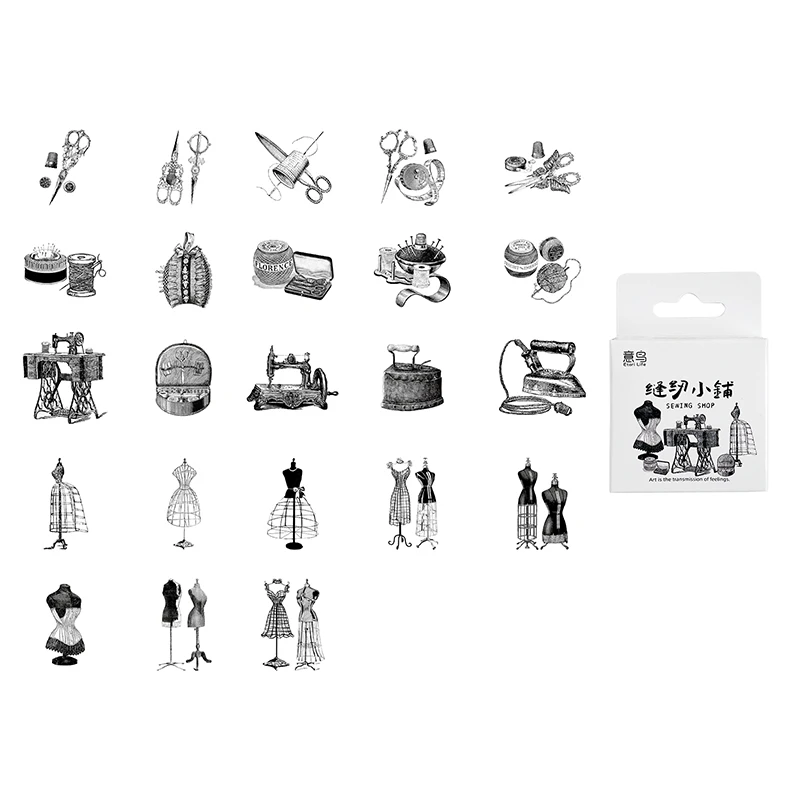 

46 шт./партия, черно-белые наклейки в коробке