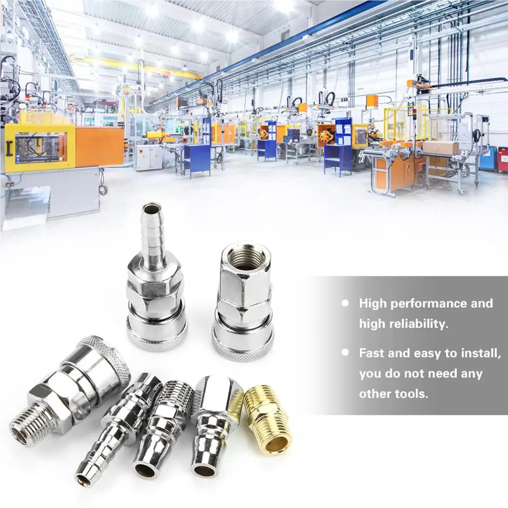 

18pcs Line Hose Air Compressor Connector Quick Release Assembly Set 1/4" Pneumatic Iron Parts