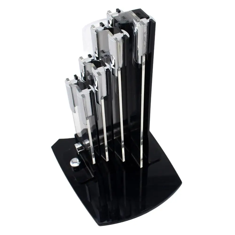 

5-Pieces Set Knife Stand , Used For 3" 4" 5" 6" Ceramic Knife + One Peeler High Grade Acrylic Knife Holder Black