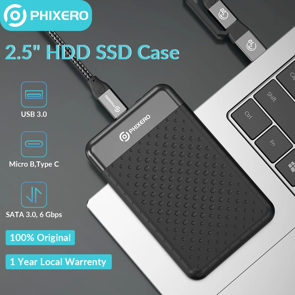 

Внешний жесткий диск SSD PHIXERO 2,5 дюйма, HD корпус SATA, корпус для жесткого диска, USB 3,0, 6 Гбит/с, для ПК, кабинета, MacBook, ноутбука, диск, коробка для хр...