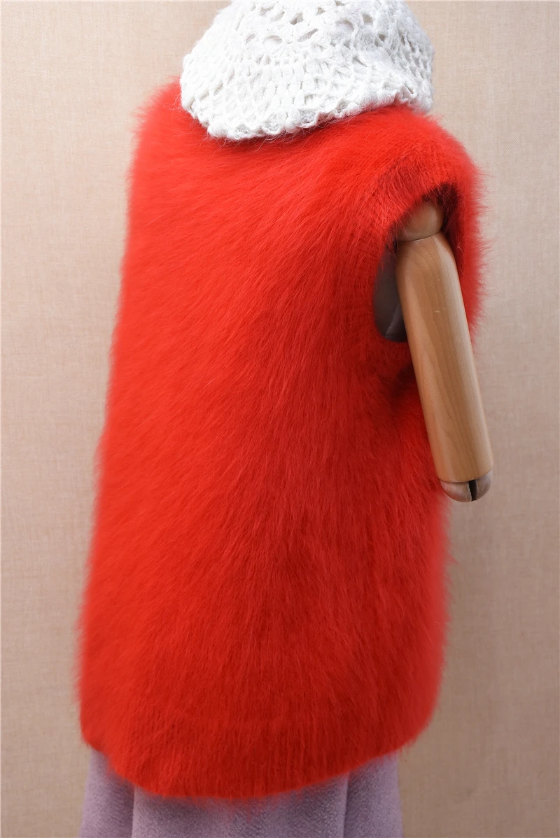 Женская осенне-зимняя одежда Mujer красный волосатый плюшевый норковый
