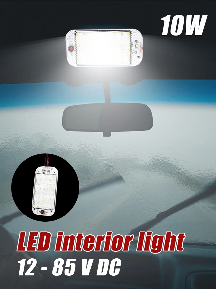 

2PCS Car LED Interior Lights 48LED 12V-85V LED Car Lighting Dome Lights with Switch Roof Ceiling Reading Light for Car Truck