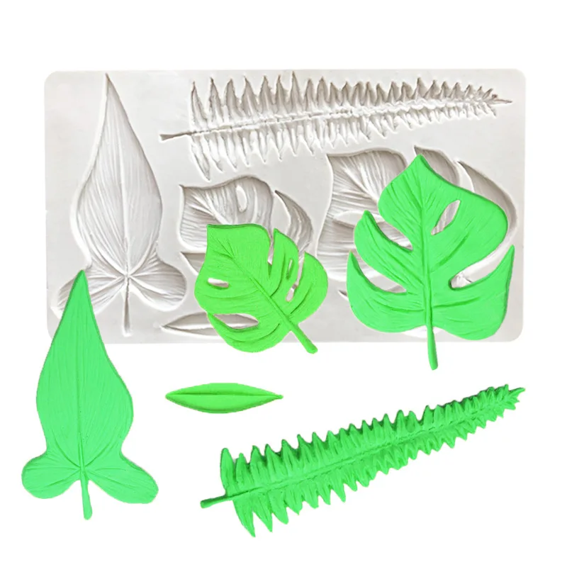 

Tropical Rainforest Turtle Leaf Fondant Silicone Mold Plant Clay Mould DIY Sugarcraft Cookies Chocolate Cake Decorating Tool