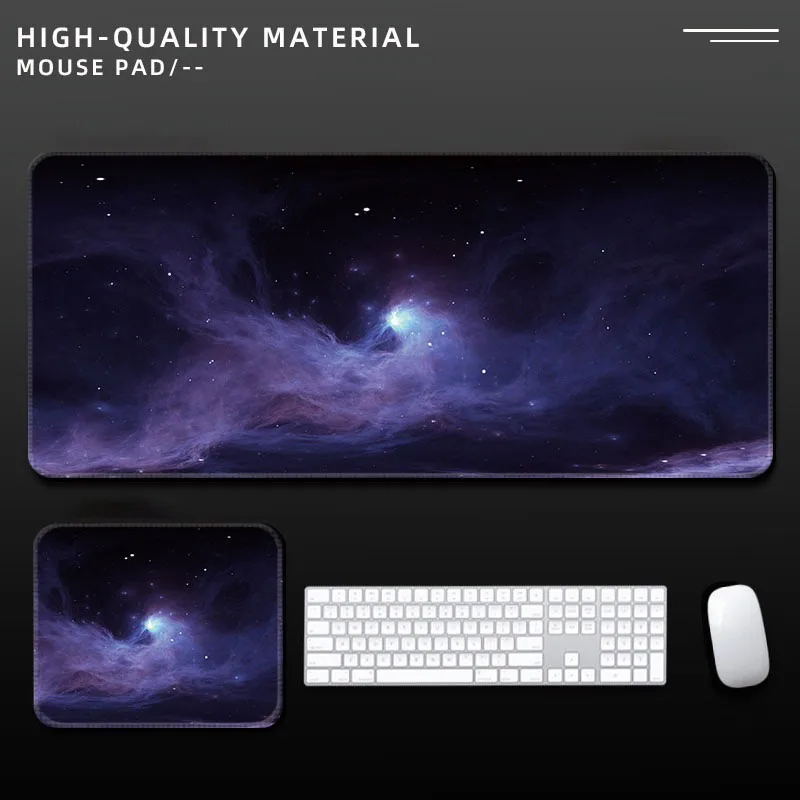 Фото Большой коврик для мыши Galaxy Starry Sky, резиновый коврик для стола с изображением Млечного Пути и космоса, нескользящий коврик для клавиатуры для ПК, офиса, игровой комнаты №2