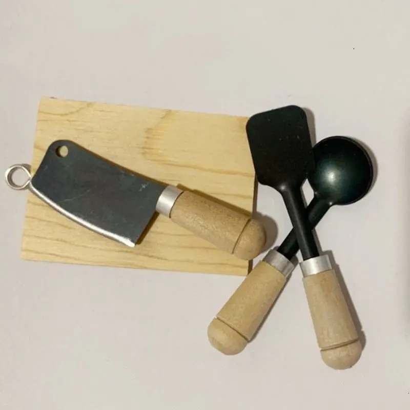 

Miniature Kitchen Knife Set Iron Pot Spatula Cooking Chopping Board Kids Children Toys Creative Playing House Tool Suit 2022 New