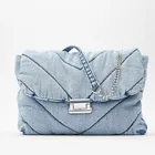 Винтажная джинсовая синяя сумка-мессенджер для женщин, Мягкая тканевая подушка из ткани Оксфорд, модная дизайнерская дамская сумочка, женский кошелек