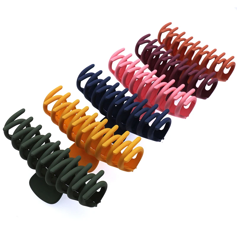 

Korean Solid Big Hair Claws Elegant Frosted Plastic Hair Clips Hairpins Barrette Headwear for Women Girls Hair Accessories