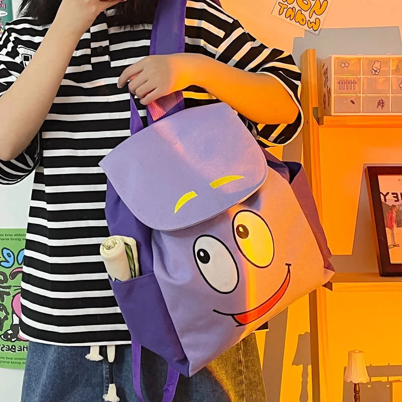 Dora Explorer Backpack Student School Bag Rescue Bag With Map Pre-Kindergarten Toys Purple Christmas Gift Cute Children's Gift