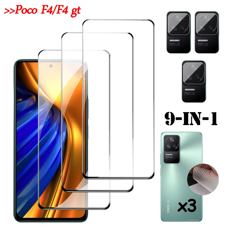 

screen protector for poco f4 5g tempered glass poco f4 xiaomi poxo f4 gt pocof4 front protective glass + camera and back film