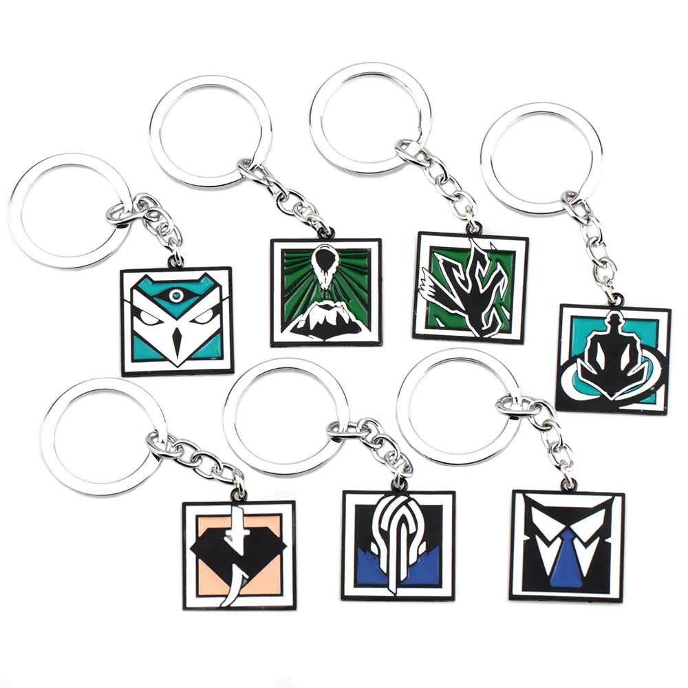 26 Style Rainbow Game Six Siege Lion Jager Glaz Metal Keychain Peripherals All Colorful Enamel Pendant Gifts