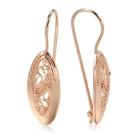 kinel new unusual hollow flower metal earring for women trend 585 rose gold geometric long drop earrings daily fashion jewelry