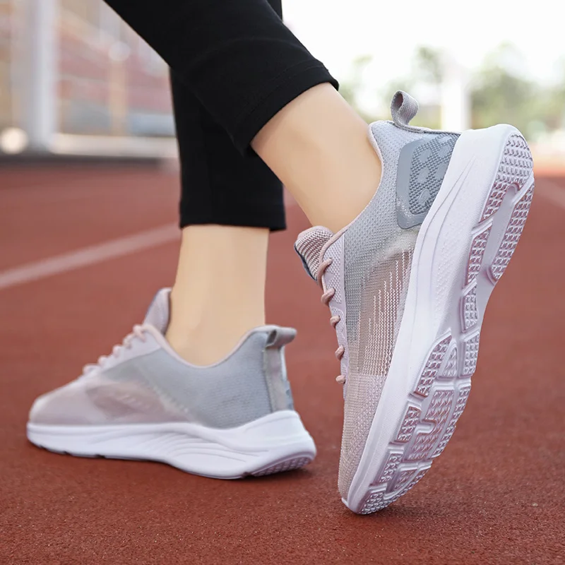 Sneakers Women's Lightweight Running Fitness Shoes Breathable Mesh Walking Shoes Women's Tennis Sports Training Shoes Lace Up