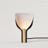 Nordic Fashion Fan-shaped Table Lamp Modern Simple Art Living Room Bedroom Bedside Metal Table Lamp Cute Desk Decor LED Lights