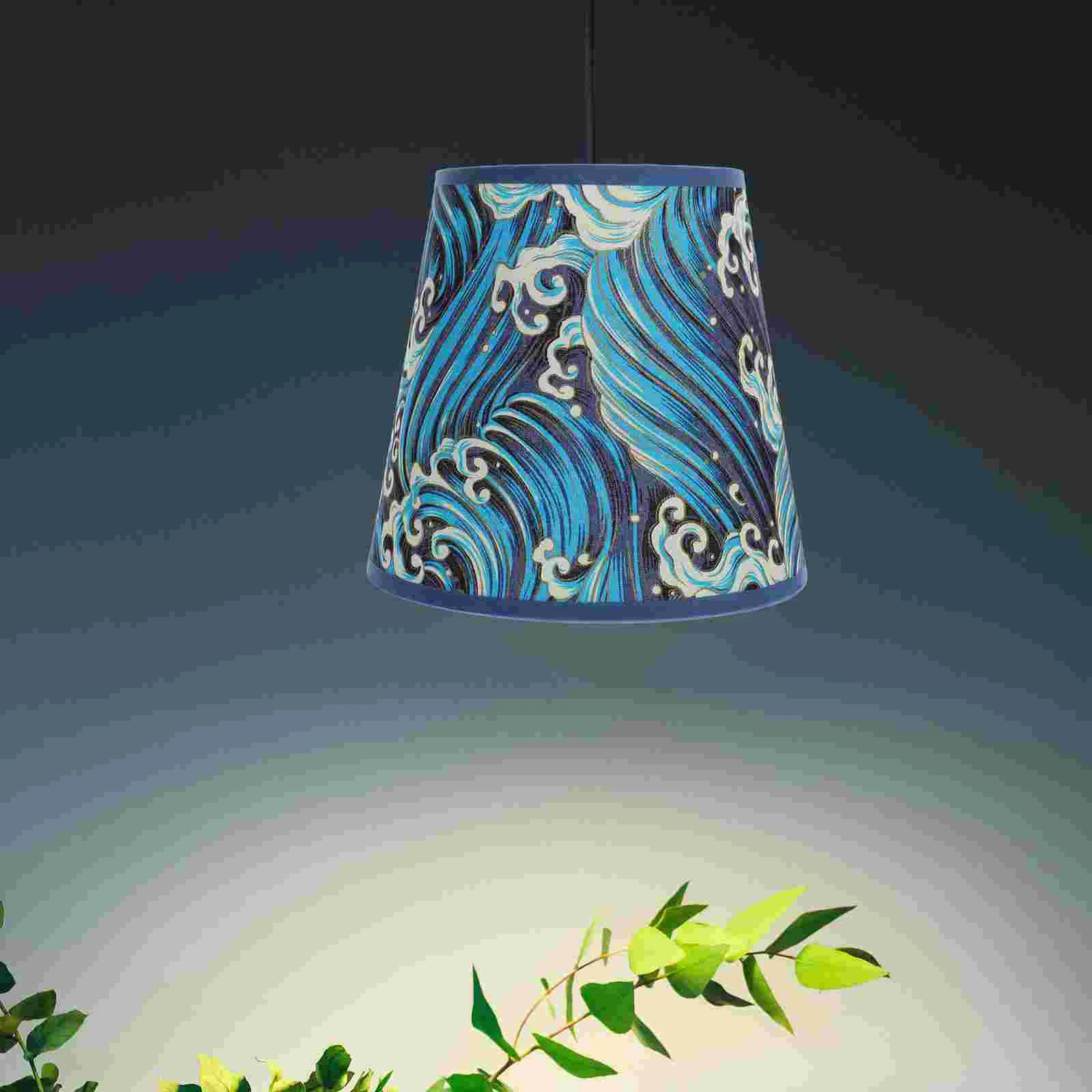 

Wave Fabric Lampshade Decorative Indoor Table Nightstand Cover Replacement Lampshades Floor