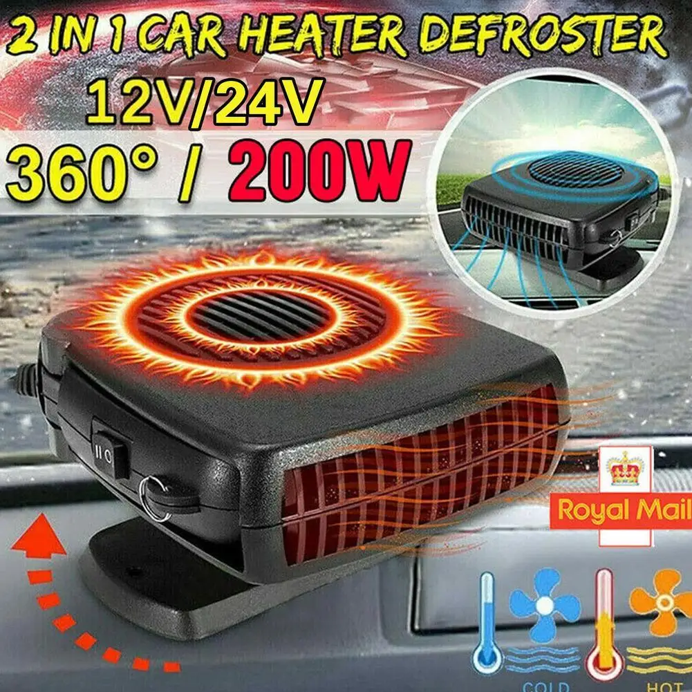 

12V/24V Car Heater Fan 200W Car Heater Electric Cooling Heating Auto Windshield Defroster Defogging Demister Car Anti-Fog Heater