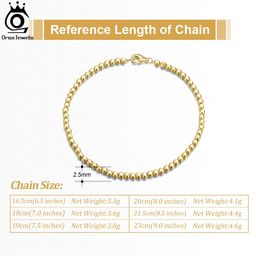 ORSA JEWELS 925 Стерлинговое Серебро 2 5 мм органический кубик браслет-цепочка с