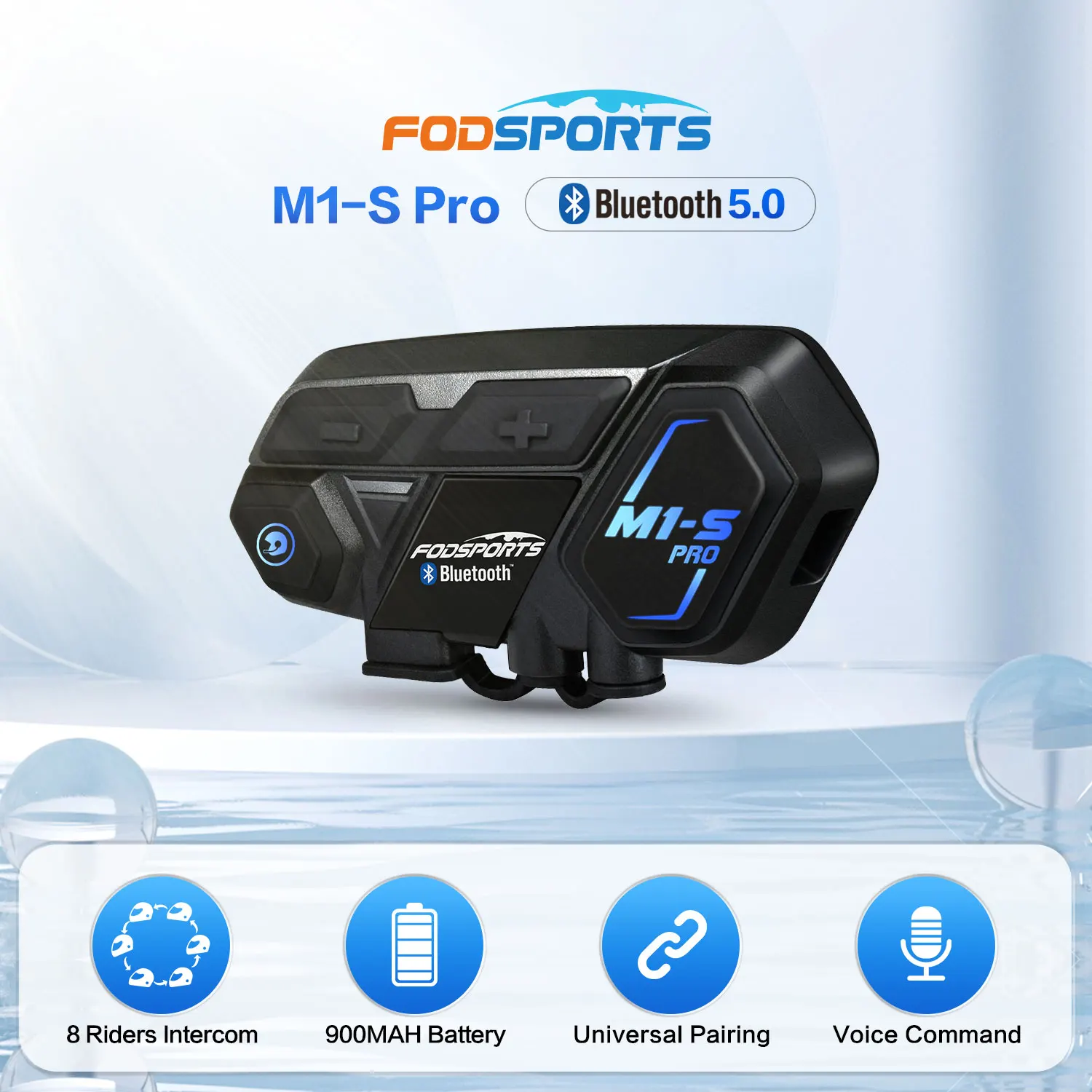 Fodsports M1s Pro Intercom Motorcycle Helmet Bluetooth Headset Waterproof BT Intercomunicador Moto Voice Assistant 8 Rider 1000M