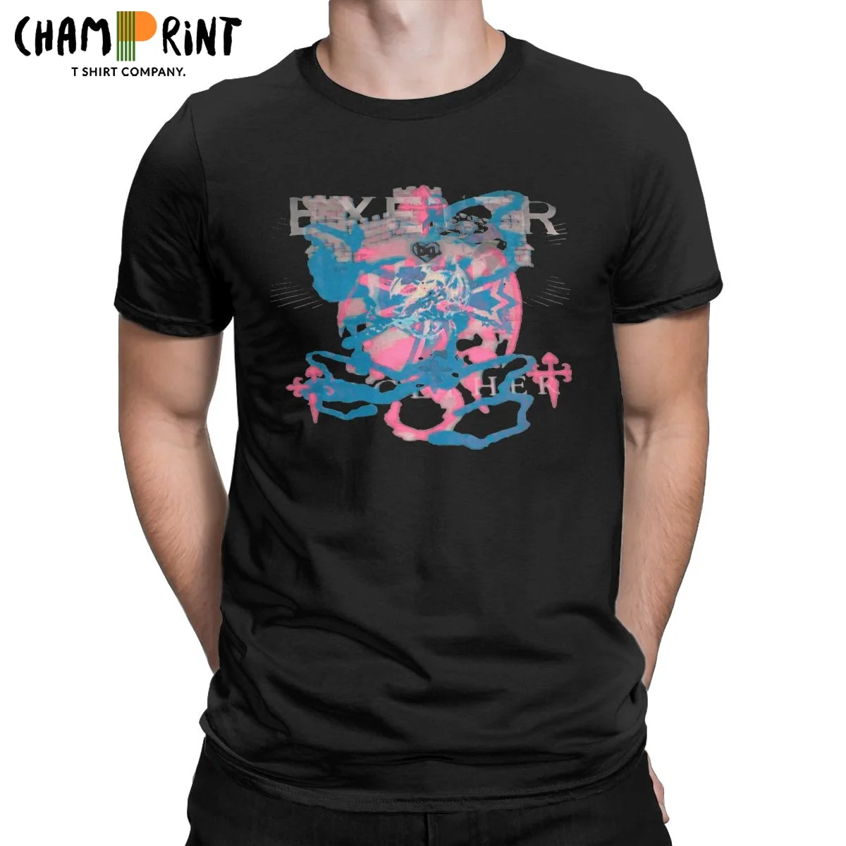 

Мужская хлопковая футболка с коротким рукавом, круглым вырезом и логотипом замка