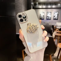 fashion luxury cute bling diamond goose girl soft case for iphone 11 12 13 pro max 7 8 plus xr x xs se 2 anti drop cover fundas