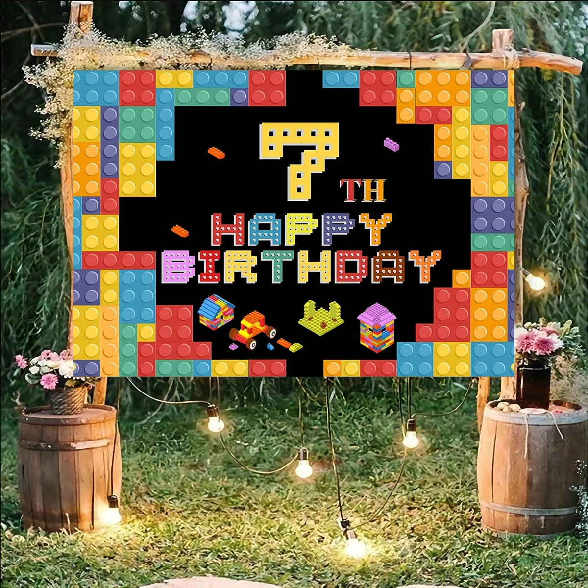 

Фон для фотосъемки с надписью «Happy 7»