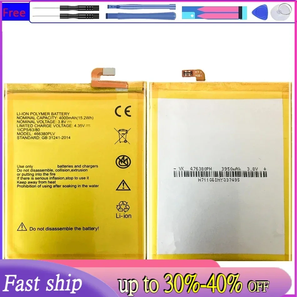 466380 PLV 4000 мАч Высококачественный аккумулятор для ZTE BLADE A610 A610C A610T BA610C BA610T Batteria +