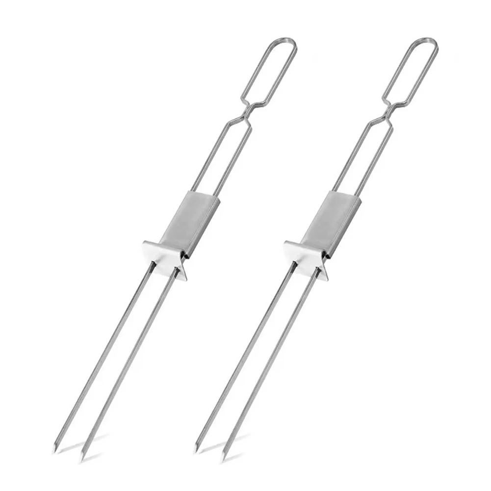 

Sturdy Stainless Steel Kabob Skewers 2Pcs Long lasting and Reliable Perfect for Grilling and Outdoor Cooking
