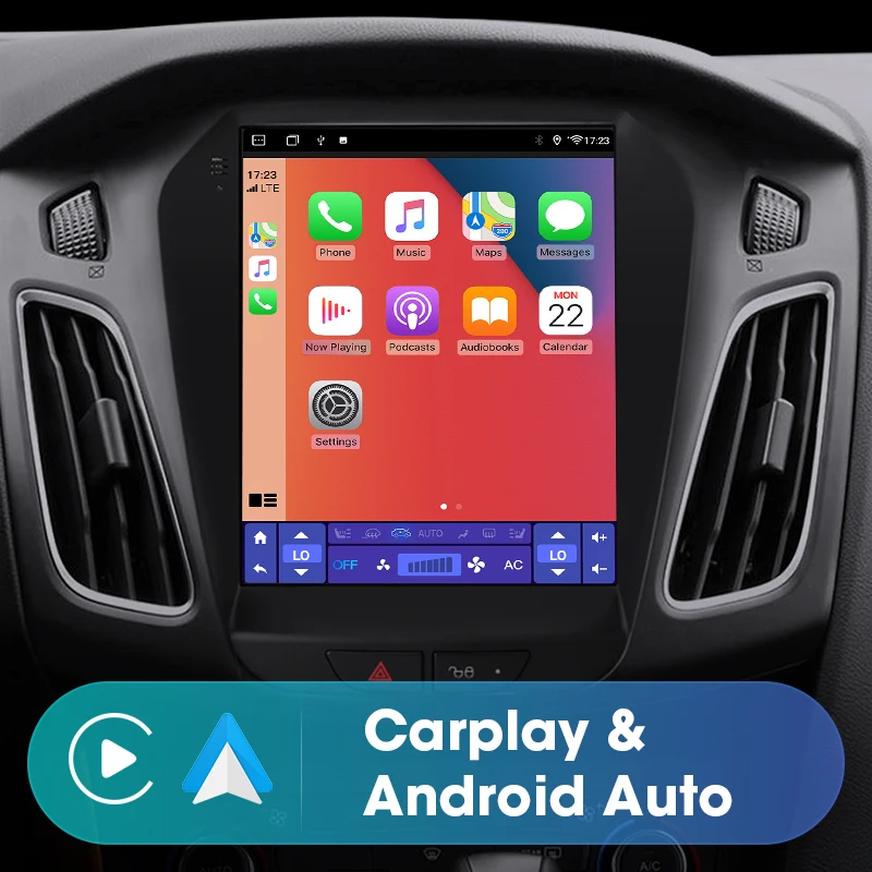 android car radio for ford focus 2011 2017 tesla style multimedia video player 2din navigation carplay head unit speakers stereo free global shipping