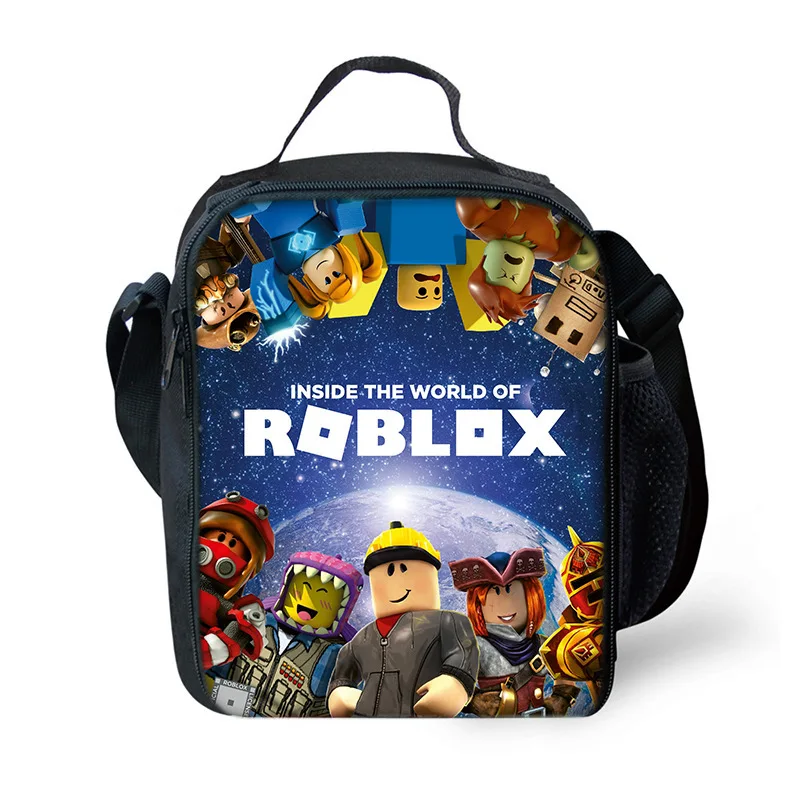 Фото Сумка-тоут из оксфордской ткани с мультяшным принтом по мотивам игры Roblox и аниме, сумка для еды, подарок на день рождения для студентов, с изображением персонажей №2