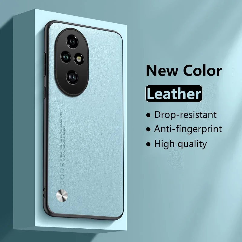 Кожаный чехол для Huawei Honor 200 Pro матовый силиконовый защитный из углеродного