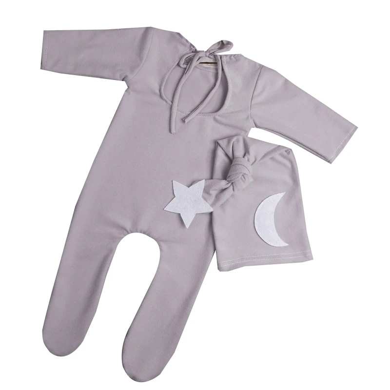 

2Pcs Baby Hat Bodysuit Set Newborn Photography Props Long Tail Infant Romper
