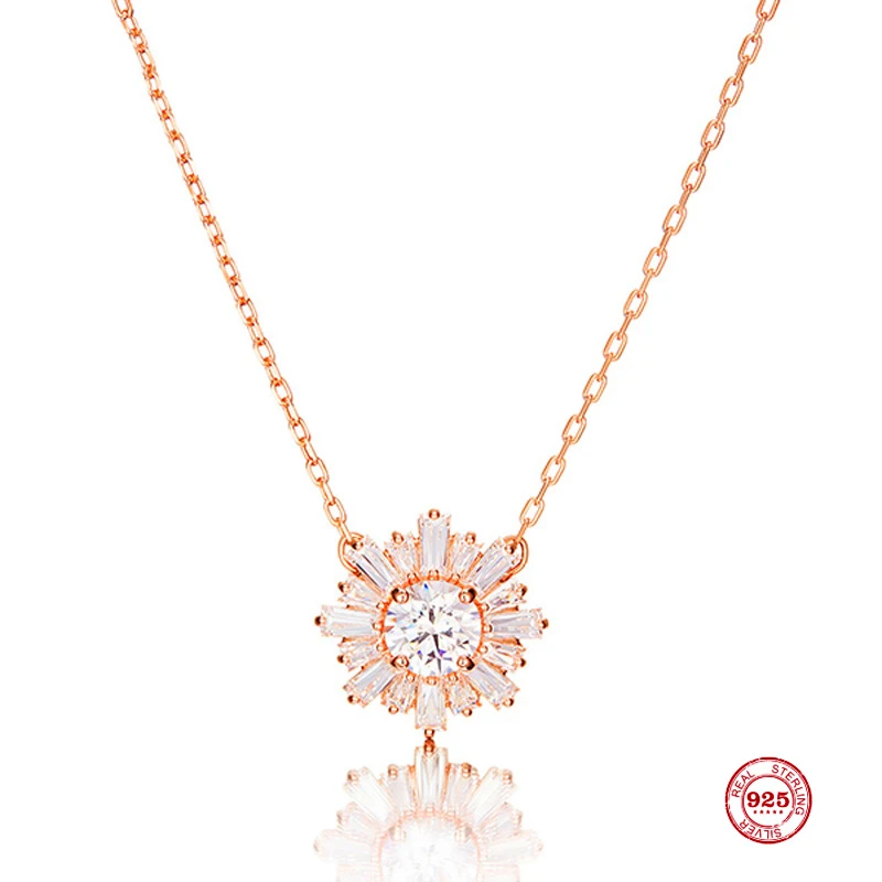 

2020 Fashion Charm 925 Sterling Silver Original 1:1 Copy, Small Fresh Flowers Elegant Wild Necklace Female Luxury Jewelry Gift
