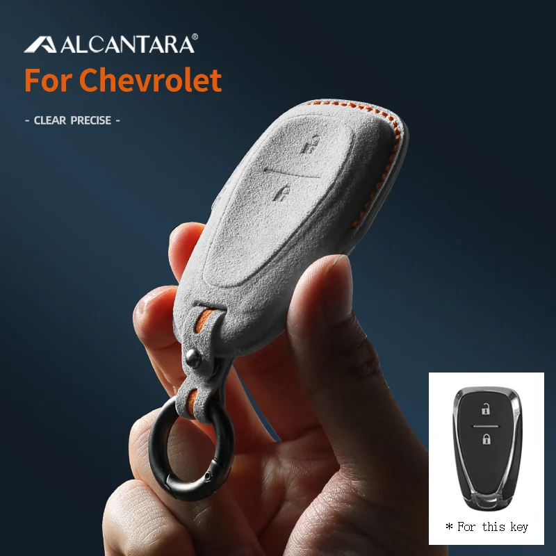 

Alcantara Suede Leather Car Remote Key Case Cover Shell Fob For Chevrolet Orlando Onix Cruze 2016 Spark Keychain Accessories