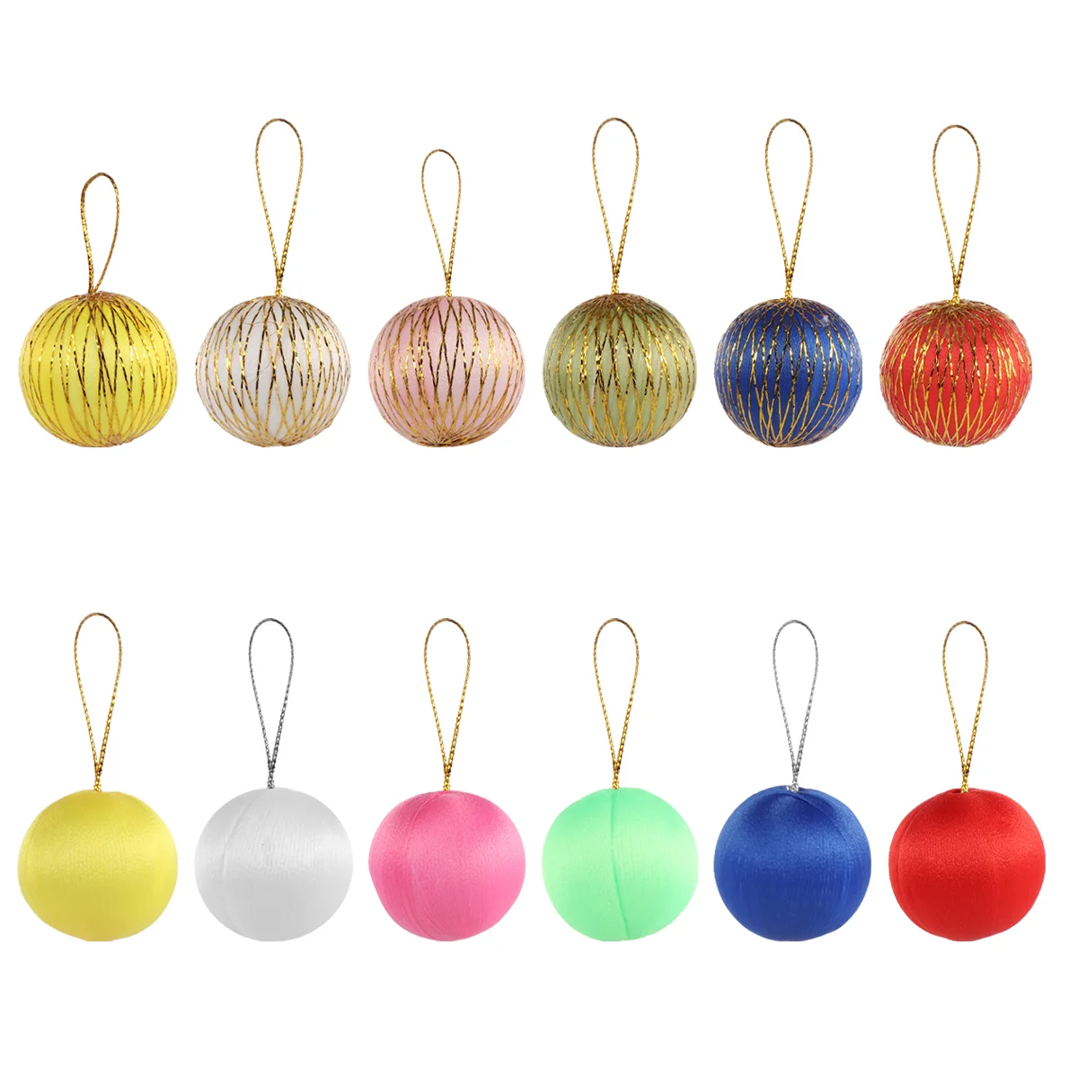 

48 Pcs Colorful Christmas Balls Ornaments Winding Hanging Prom Decorations Tree