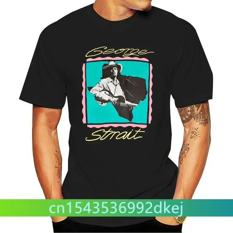 

George Strait Vintage Country T-Shirt Size S-2Xl Black Color Summer O Neck Tops Tee Shirt