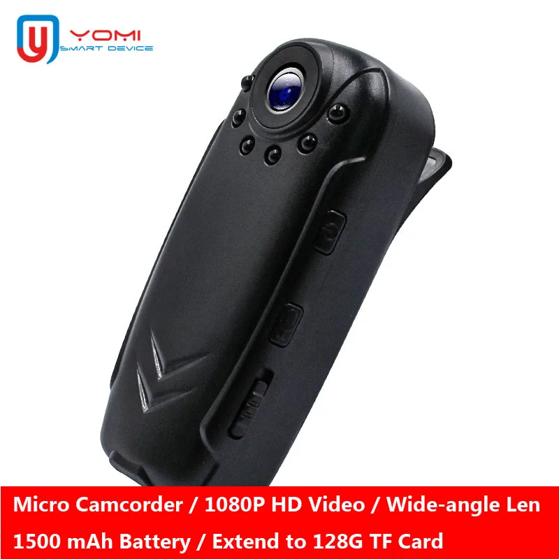 

Mini Camcorder 1080P HD Wide-angle Night Vision Body Cam 1500mAh Battery Video Recorder Support TF Card camara corporal policial