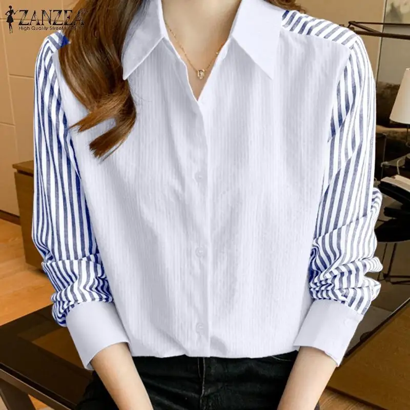 

Женская блузка в полоску, с длинным рукавом, на пуговицах, весна 2022