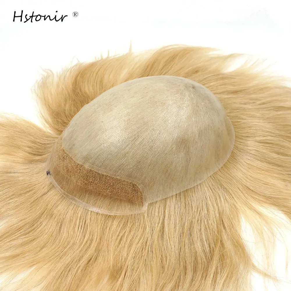 Hstonir Wig For Man Indian Remy Hair Lace Front Pelucas Prosthetic Hair System Men Accessories Toupee 100 % Human Hair Wigs H091