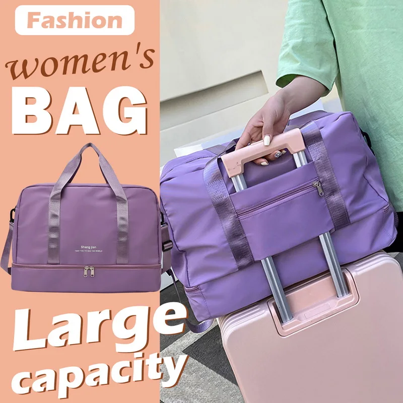 

Large Capacity Folding Travel Bags Women Waterproof Tote Travel Luggage Bags Multifunctional Travel Duffle Bags Yoga Handbag
