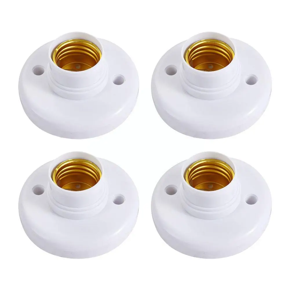 

4PCS E27 Plastic Light Pendant Lamp Holder Screw Cap Socket Round Fixing Bases For Lamps Adapter L1E8