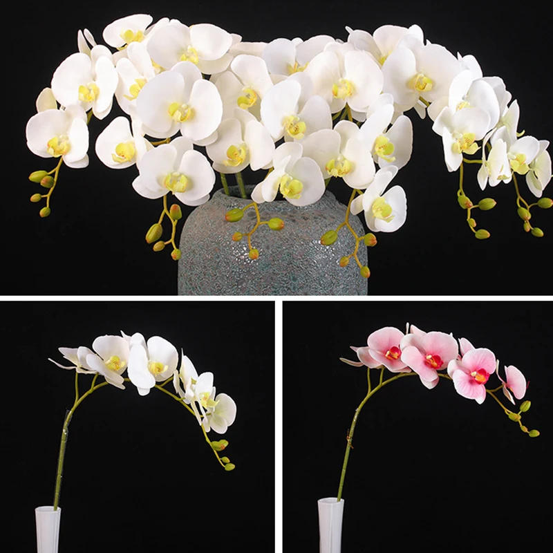 

3D Small Butterfly Orchid Bundle Fake Flower Home Drapery Wall Wedding Decoration Christmas Diy Artificial Phalaenopsis Flowers
