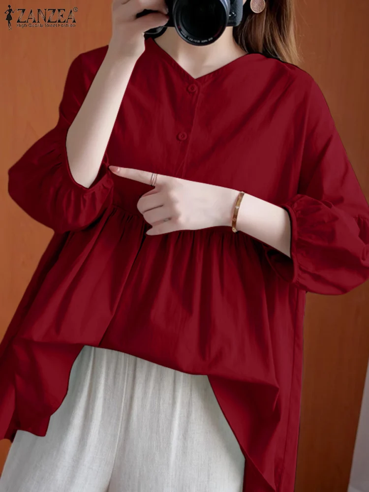 Повседневные элегантные рубашки с рукавами-фонариками 3/4 женские блузки летние и
