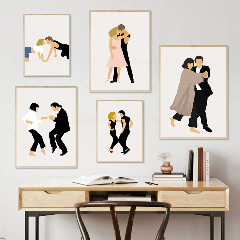 Абстрактная картина на холсте La Land Dancing Grease Movie Posters Prints Wall Pictures Funny Pulp Fiction